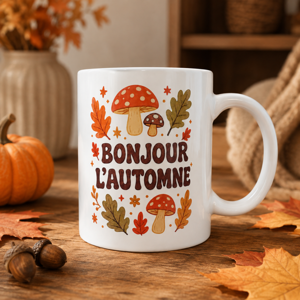 Mug personnalisé : " Bonjour l'automne   "