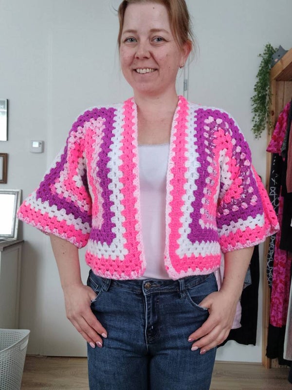 Hexagon vest NEON roze