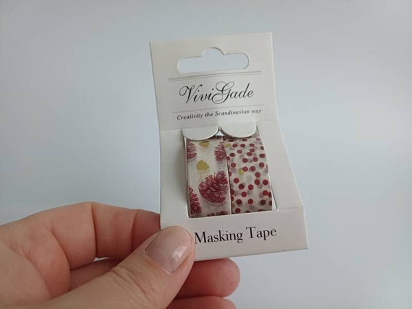 Washi tape denneappels en stippen rood