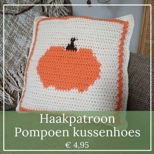 Pompoen kussenhoes haakpatroon
