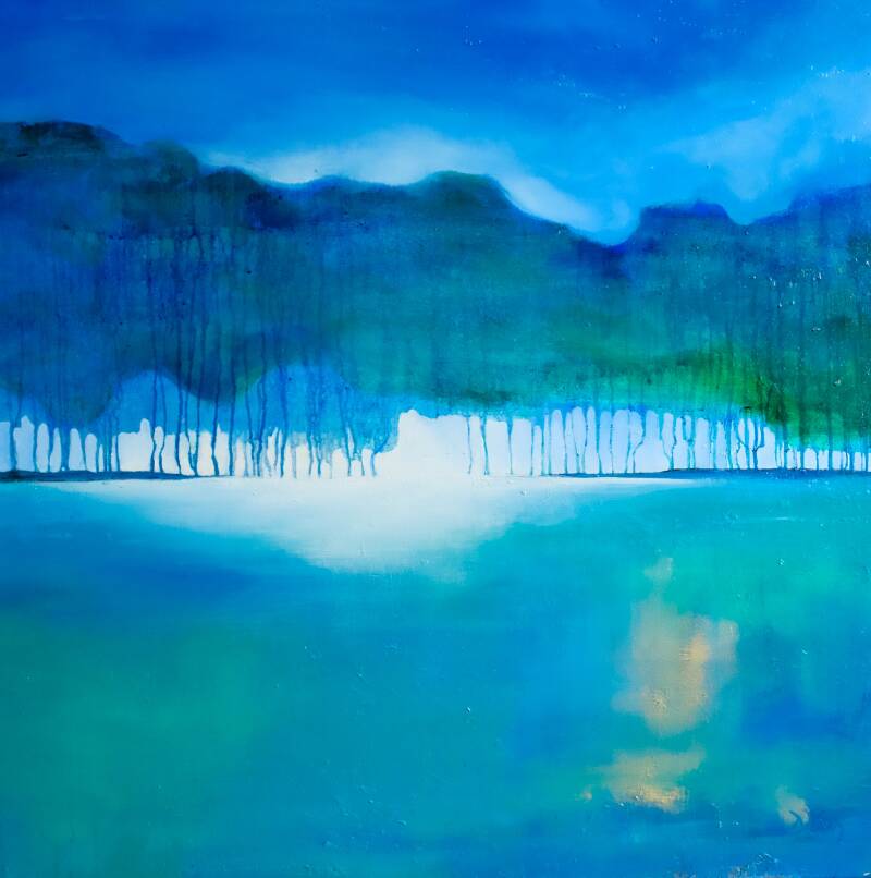 A Light Beyond these Woods - Oil on canvas 80x80cm - Private collection USA