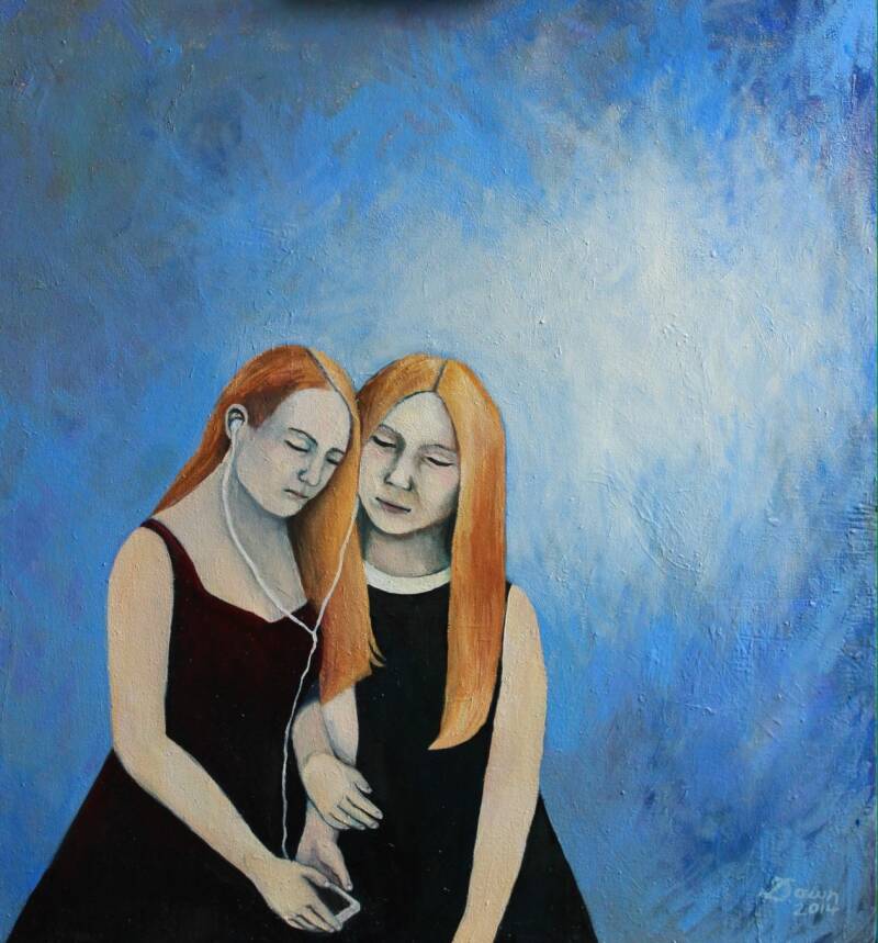 Beloved - Oil on canvas 28x26&quot; Private collection UK
