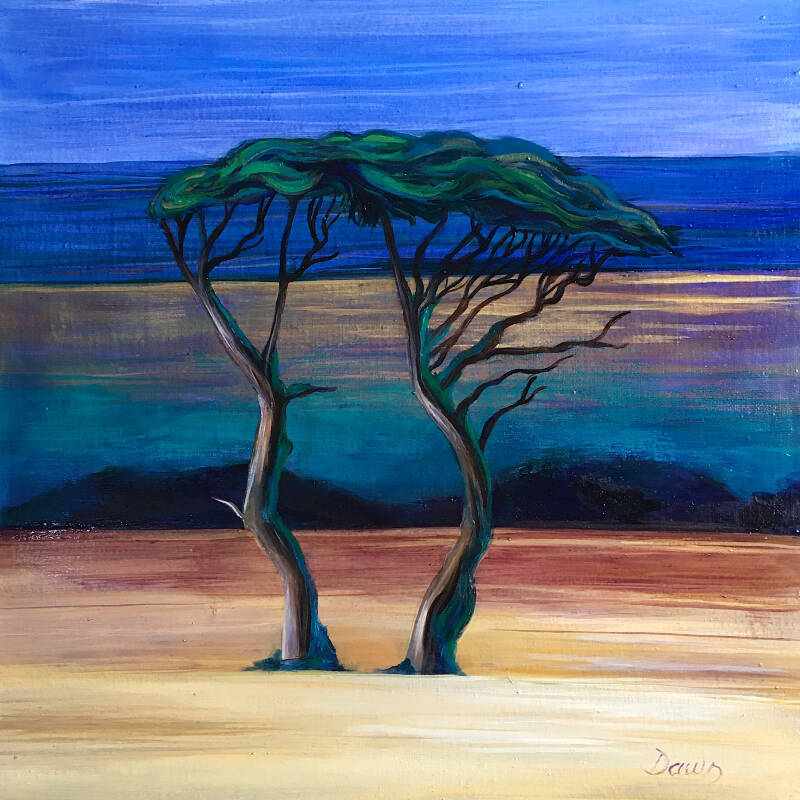 Two Trees Oil on canvas 16x16in Private collection U.K.