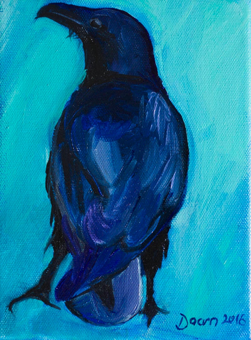 Raven Oil on canvas 20x15cm Private collection UK