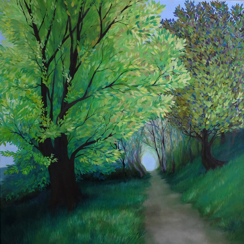 The Pathway of Gentle Echoes - Oil on canvas 32x32”