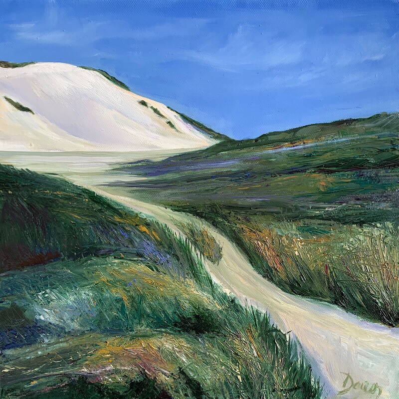 Towards the Beach - Oil on canvas 30x30cm