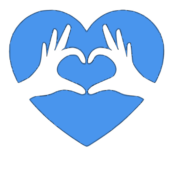 COEUR MAIN BLEU