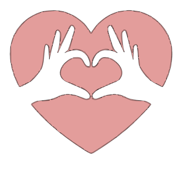 COEUR MAIN ROSE PALE