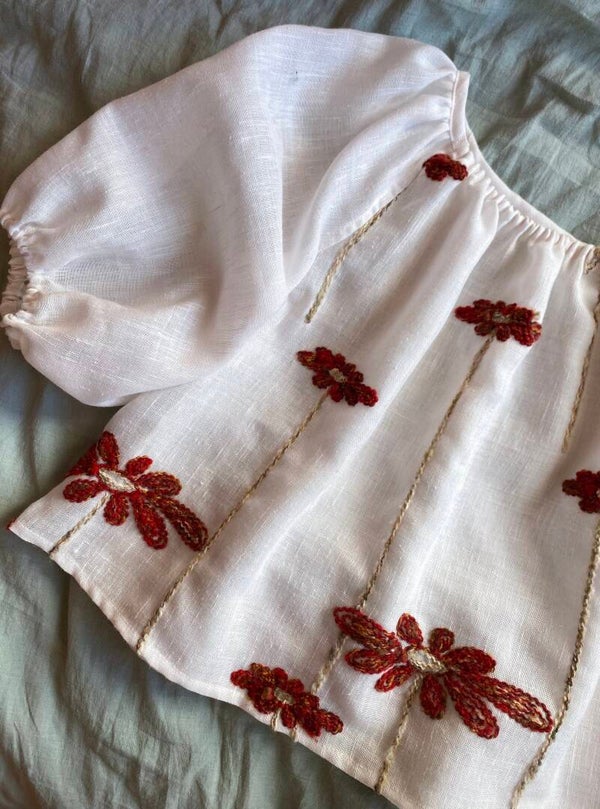 Poppy Blouse vintage gauze fabric