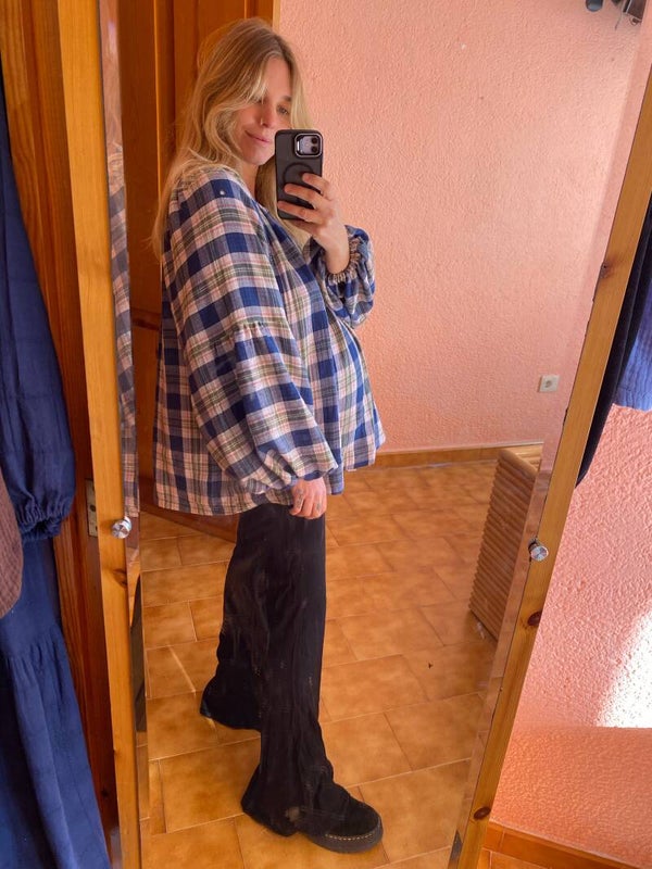 Poppy Blouse checked muslin cotton