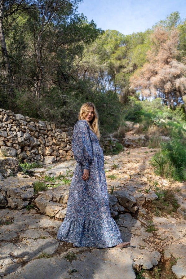Diana Dress vintage paisley fabric