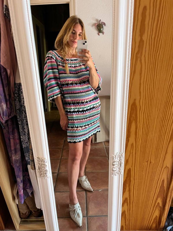 Multi color crochet dress