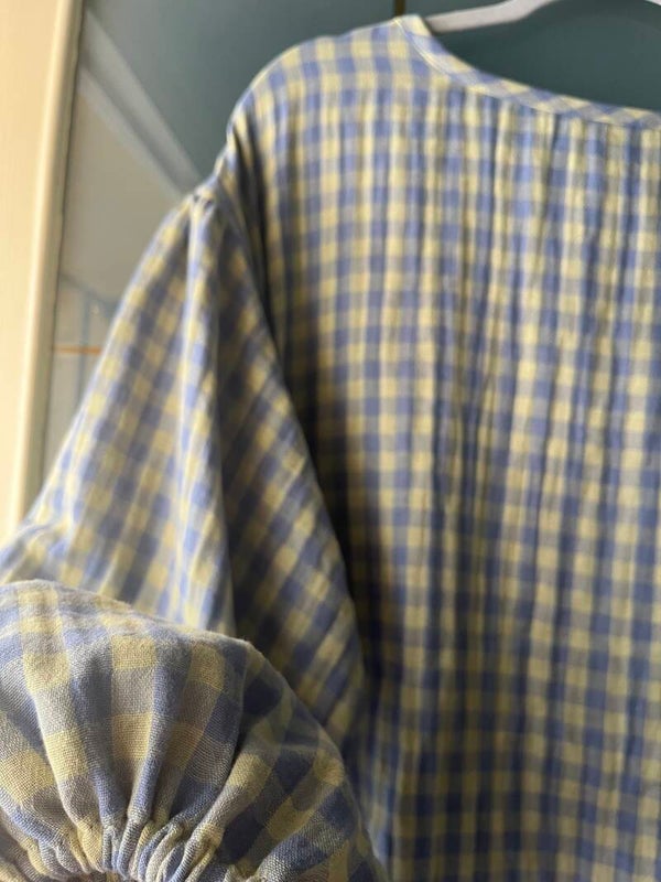 Lena Blouse checked old yellow/blue