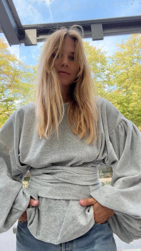 Lena Blouse grey velours