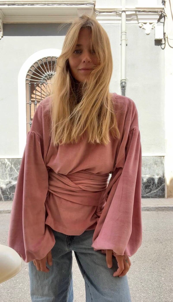 Lena Blouse old pink velours