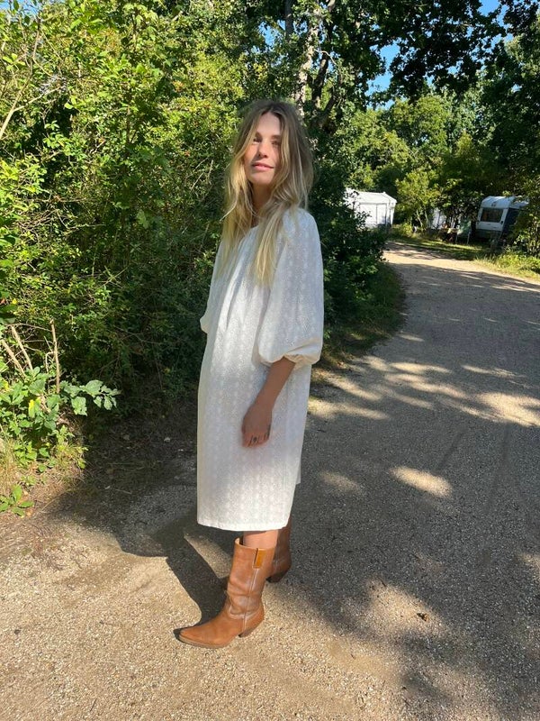 Sweetheart Dress embroidered cotton