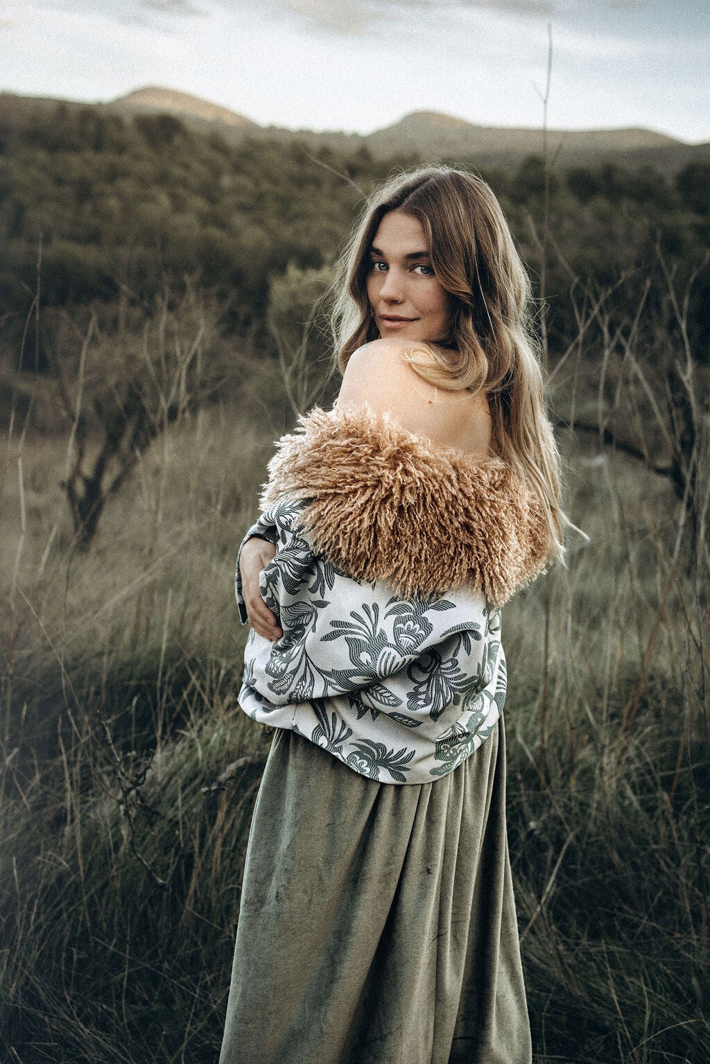 Ayla Jacket vintage green floral