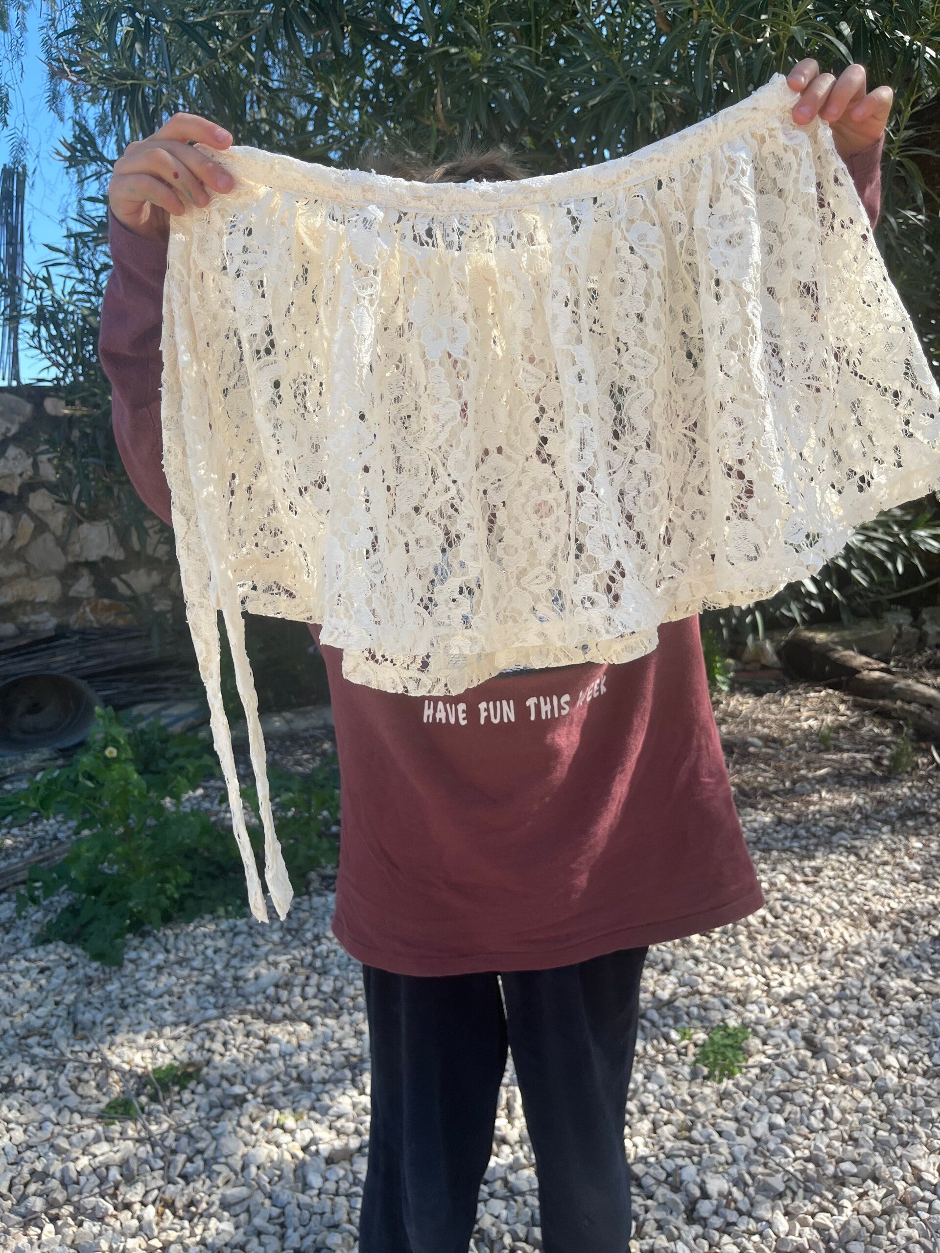 Lace Ruffle Apron skirt