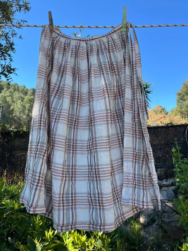 Apron Skirt checked cotton