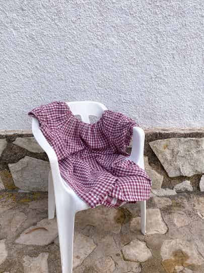 (Pre-order) Sweetheart Dress checked cotton