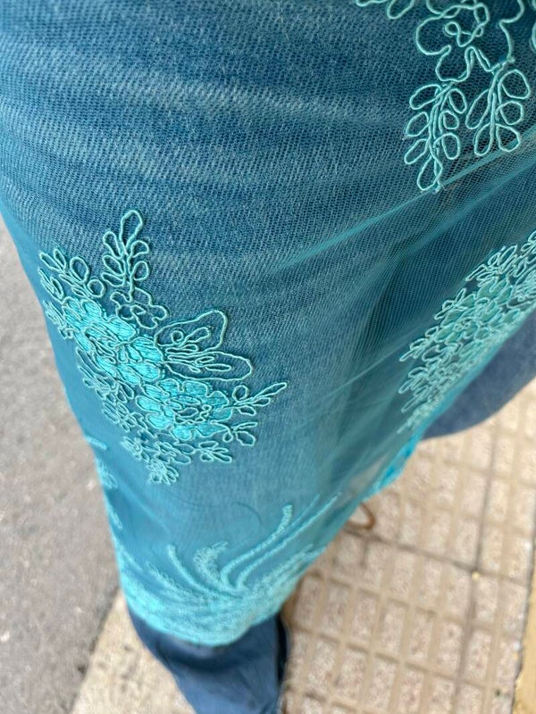 Apron Skirt turquoise lace