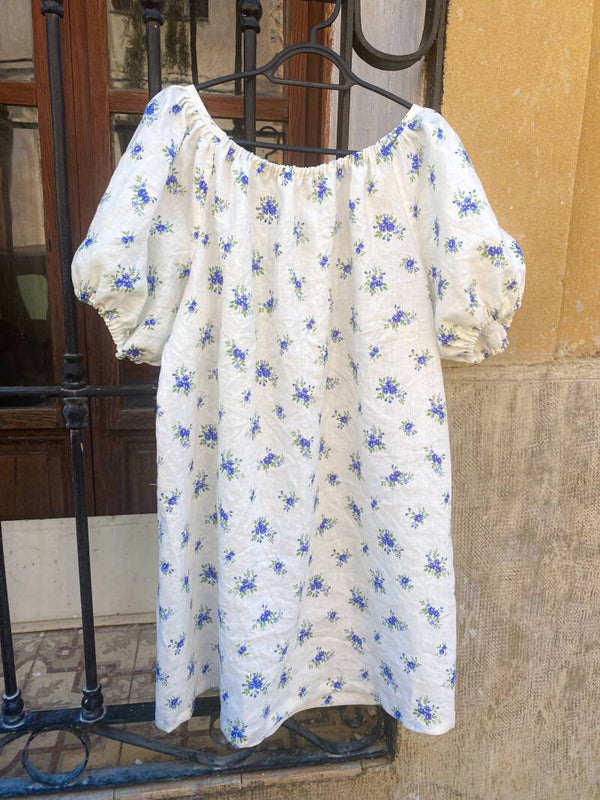 Sweetheart Dress floral linen