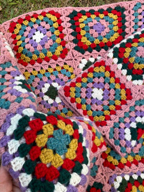 Crochet granny square sweater