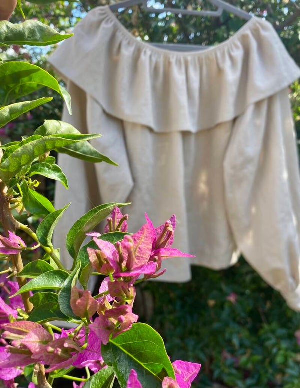 Ruffle Blouse linen