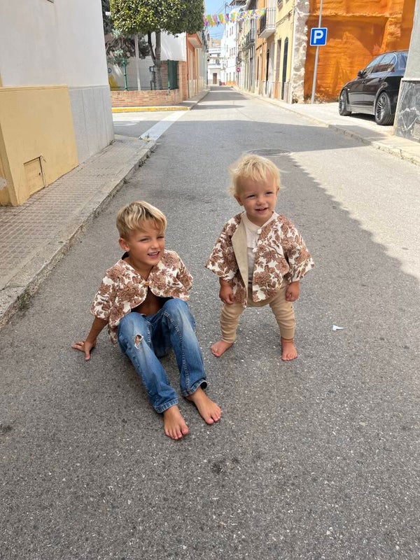 Ayla Jacket floral linen 1-2y