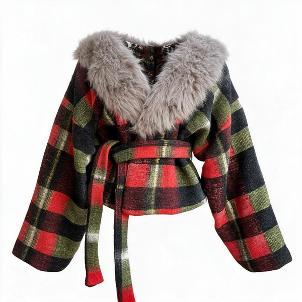 AYLA COAT | Checked wool