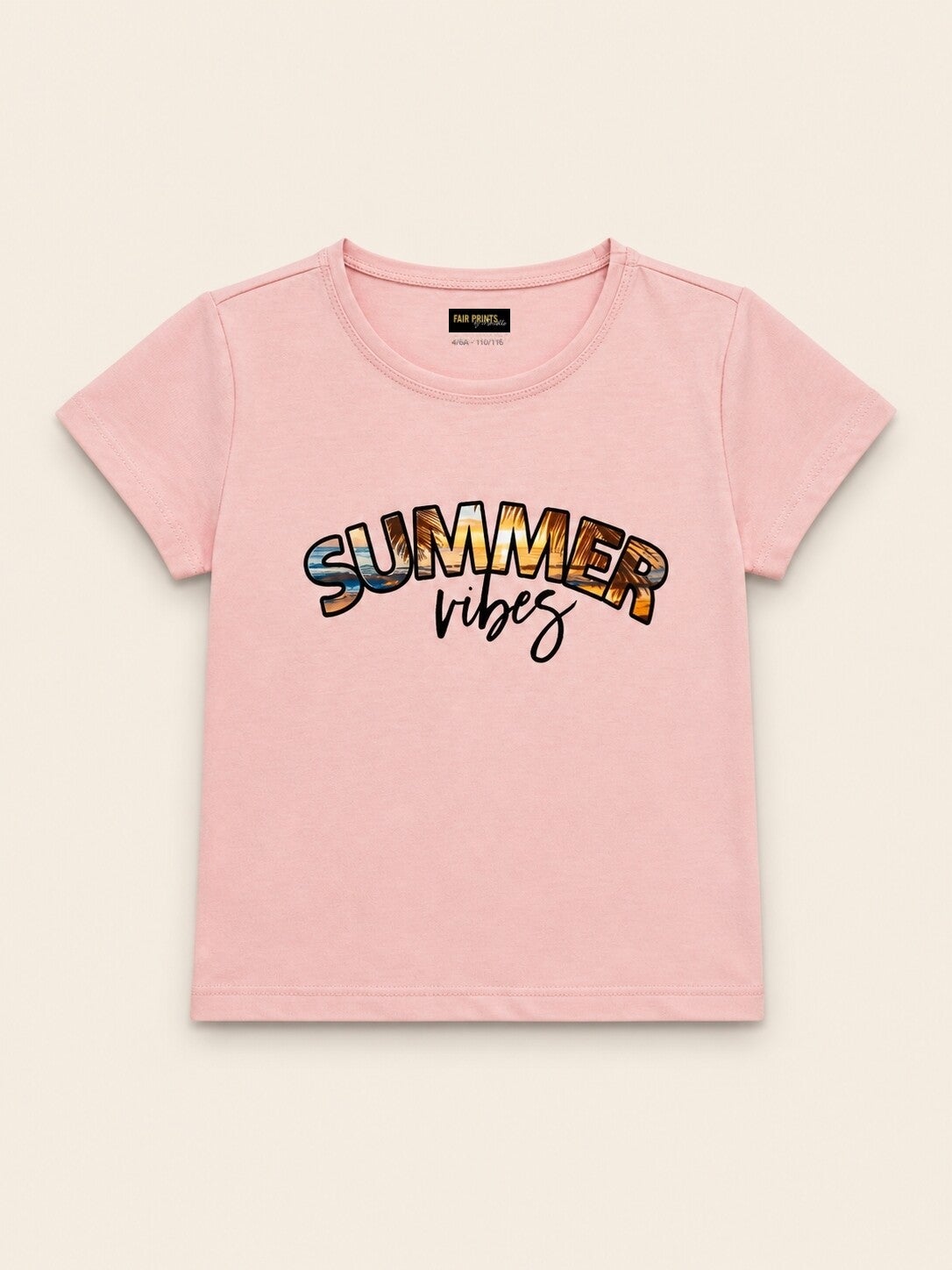 T-shirt "summer vibes" Roze