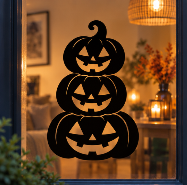 Halloween Raamsticker pompoenen