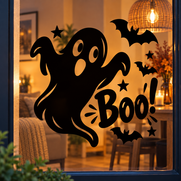 Halloween Raamsticker spookje "boo"