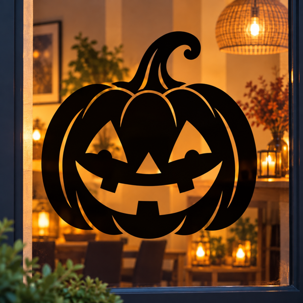 Halloween Raamsticker pompoen 2