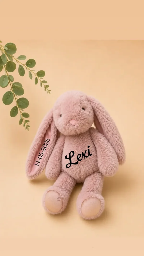 Konijn knuffel roze