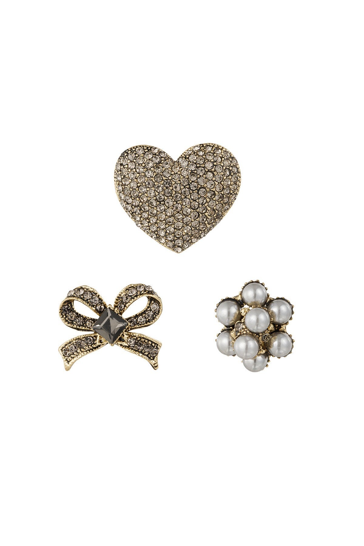 TRIO BOW BABY broches- gold