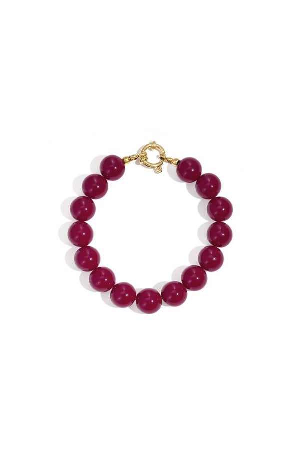 BORDEAUX BEADS armband- gold