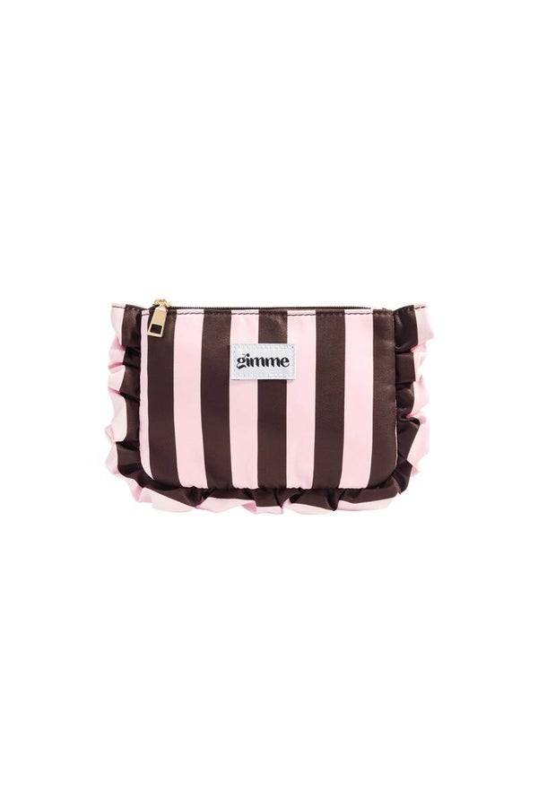 MAKE-UP BAG STRIPES - bordeaux/pink