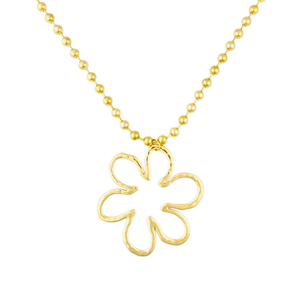 STATEMENT OPEN FLOWER ketting -gold