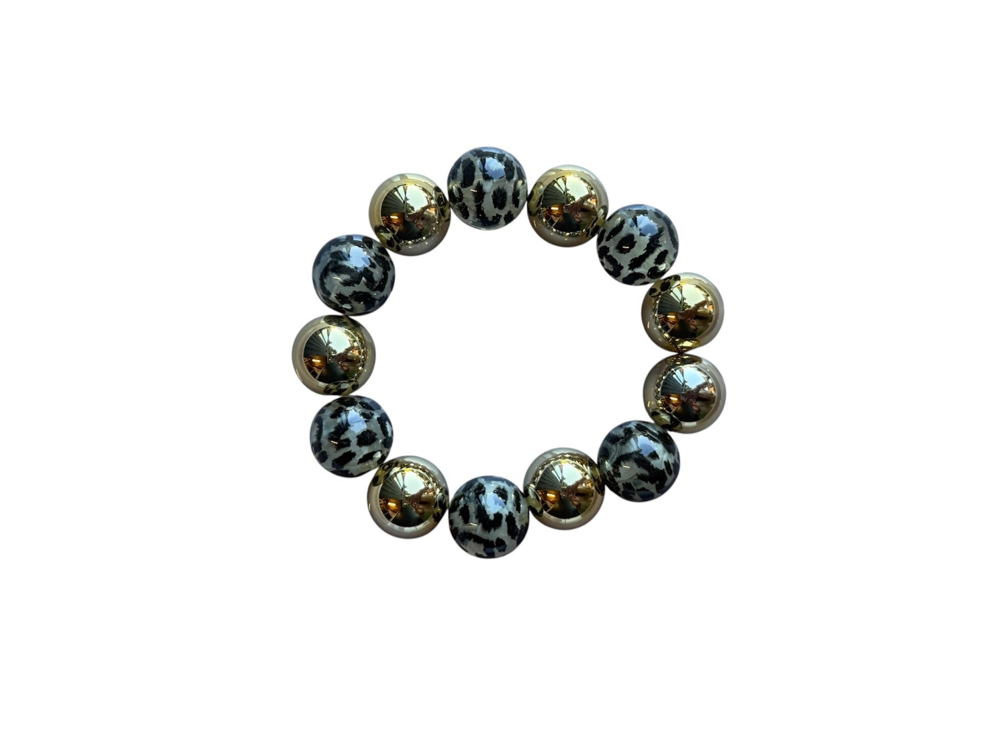 PANTHER BEADS armband -grey