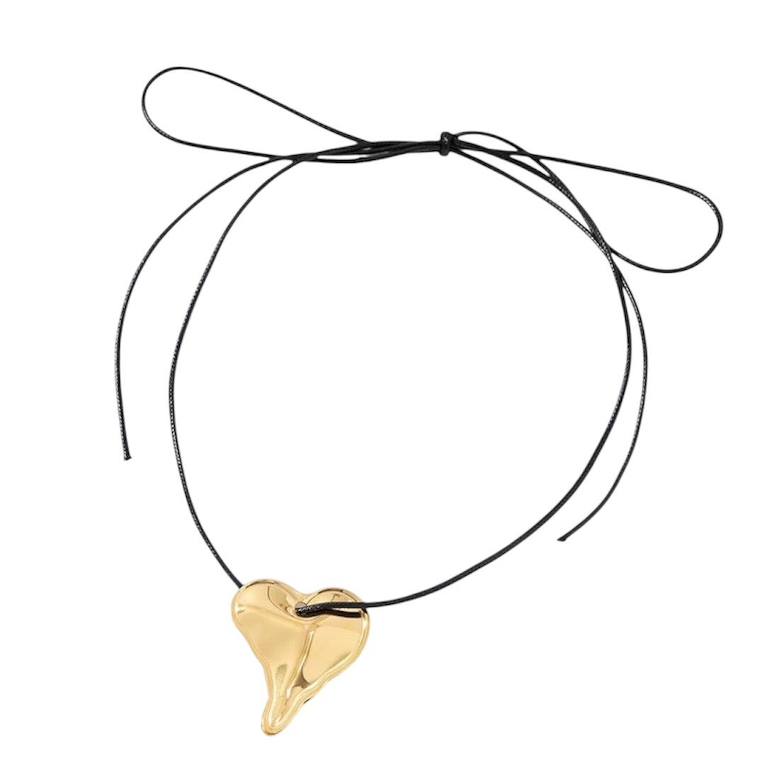 BOUND HEART touw ketting - black