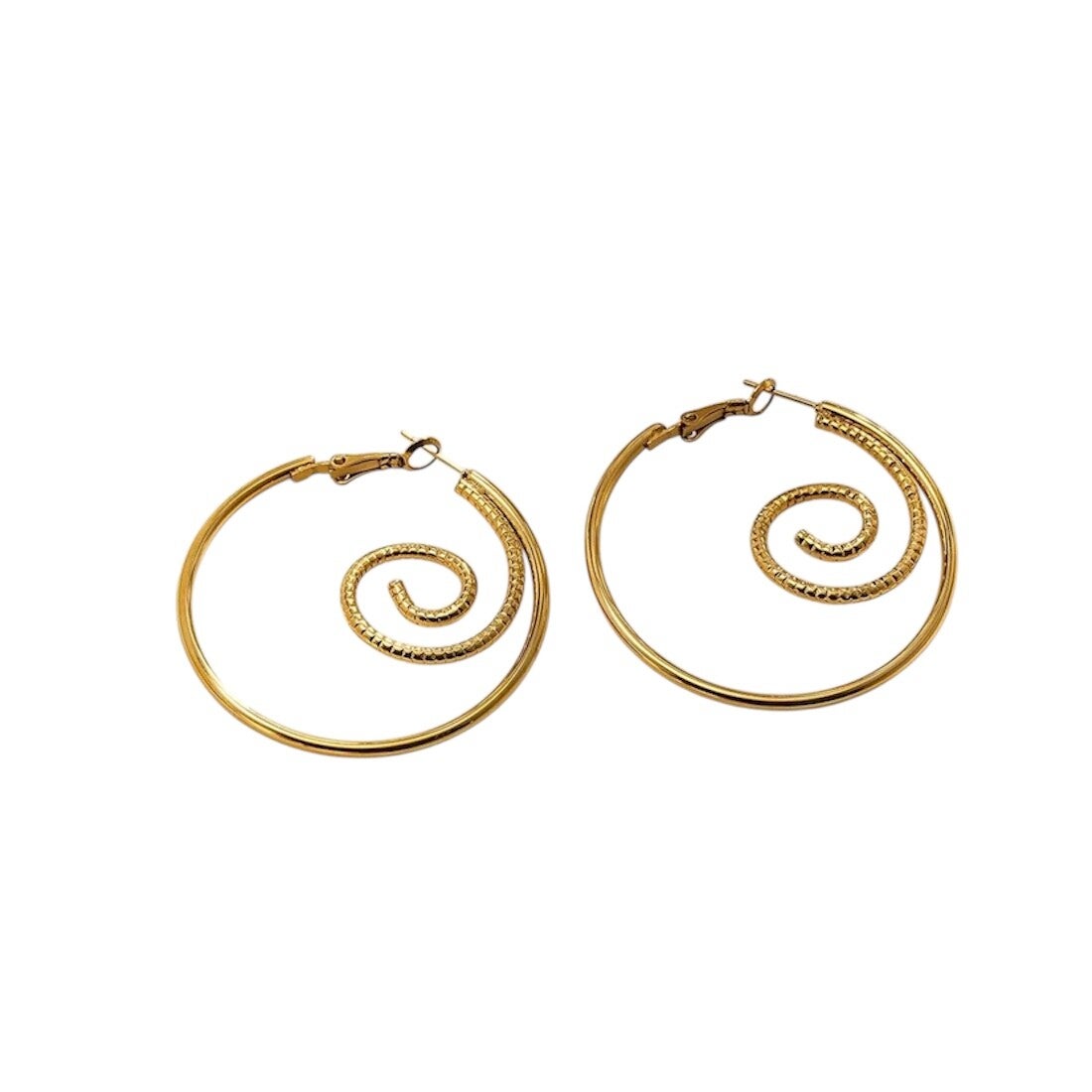 SPIRAL HOOP oorbel -gold