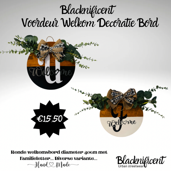 Blacknificent Voordeur Welkom Decoratie Bord
