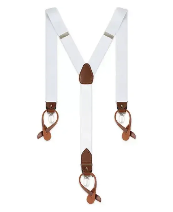 Men's Solid Clip End and Button End Convertible Suspender