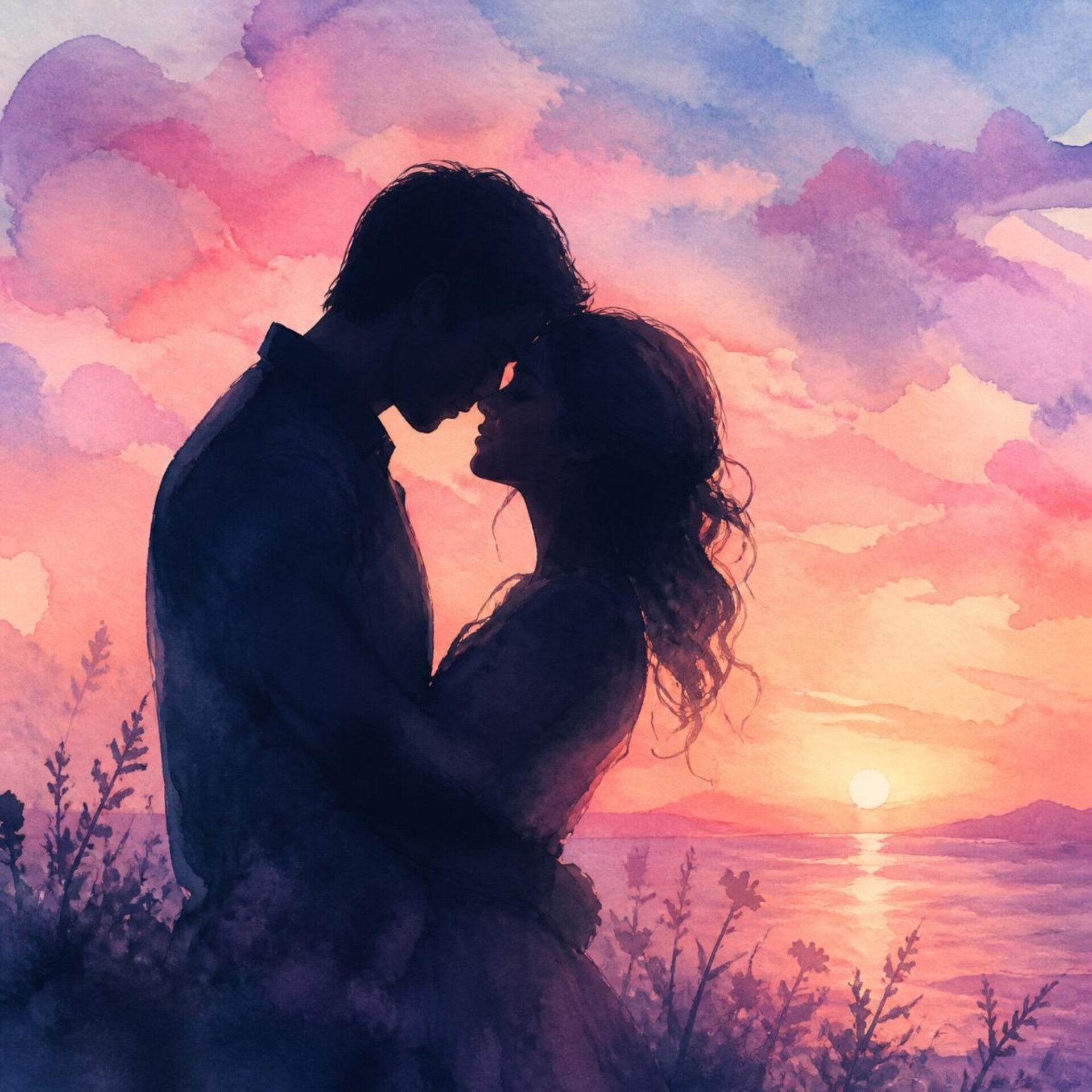 Afbeelding: Romantisch tafereel man en vrouw