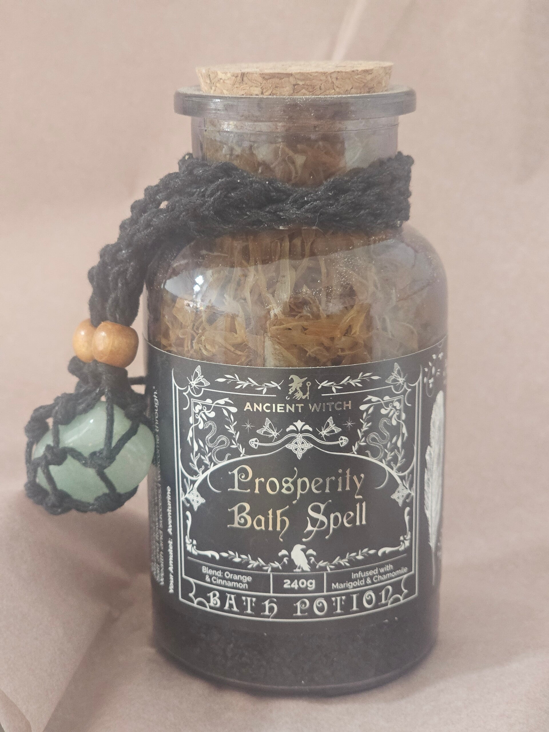 Prosperity Spell Potion & Aventurine Crystal Amulet