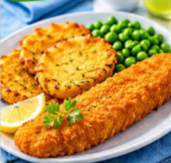 Maandag 5 oktober - Rösti rondjes, XXL-vissticks, doperwten