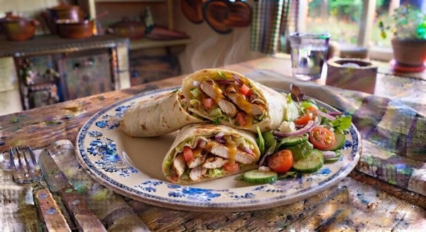 Zondag 6 september- Kip honing mosterd wraps met salade