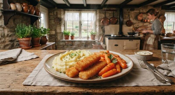 Vrijdag 18 september - Vissticks met aardappelpuree en zoete worteltjes