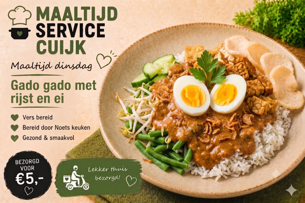 Dinsdag 14 Juli Gado gado met rijst en ei